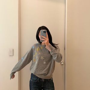 Zadig & Voltaire Sparkle Rhinestone Rainbow Star Studded Sweater
